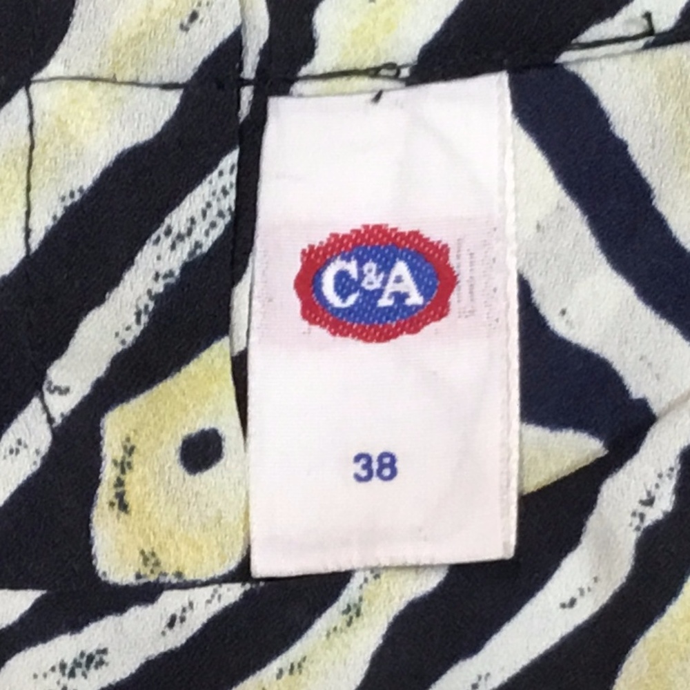 Vintage German Dark Blue Pale Yellow Tank Top Sz 8 - Picture 5 of 8